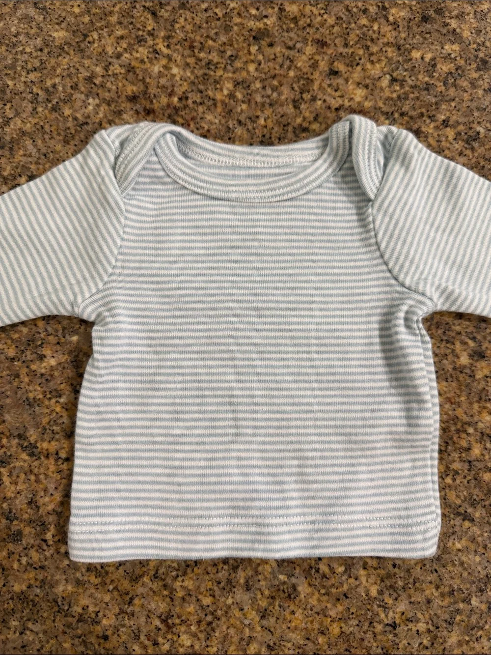 Carter's Light Gray & Cream Striped Footed One-Piece Set with Bear Feet